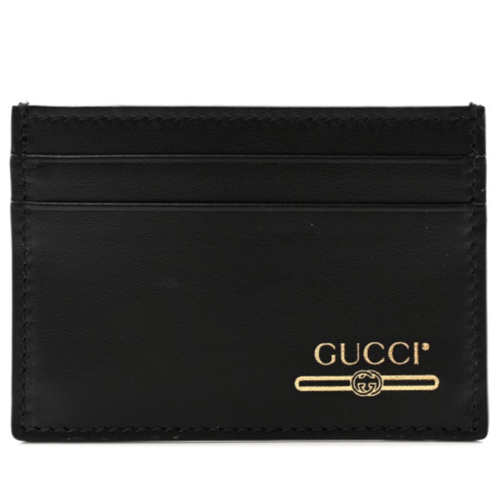🆕GUCCI Plutone Calfskin Logo Card Holder